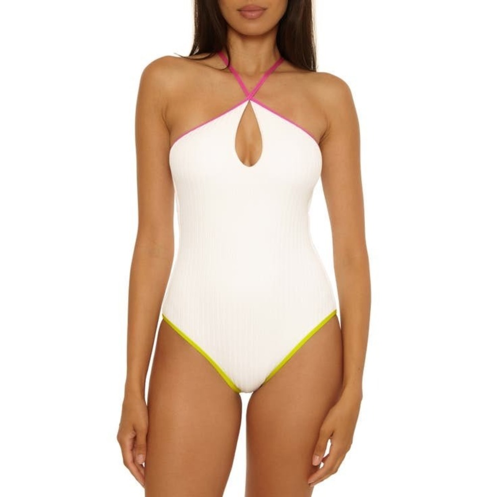 Trina Turk‎ Maori Colorblock Binding One-Piece Swimsuit Women's Size 6